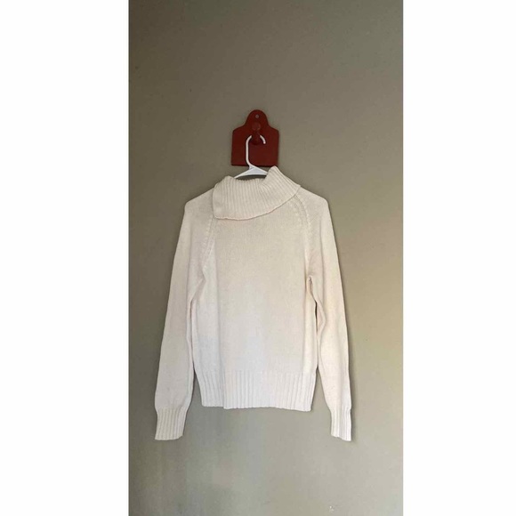 Vintage Bass Turtleneck White Button Detail Sweater M - Picture 5 of 6
